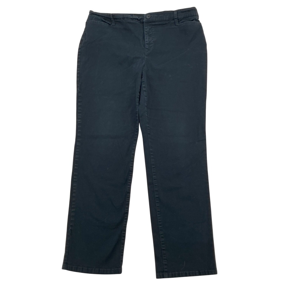 Gloria Vanderbilt Amanda‎ Trouser Womens 14 Short Black Stretch Cotton Classic